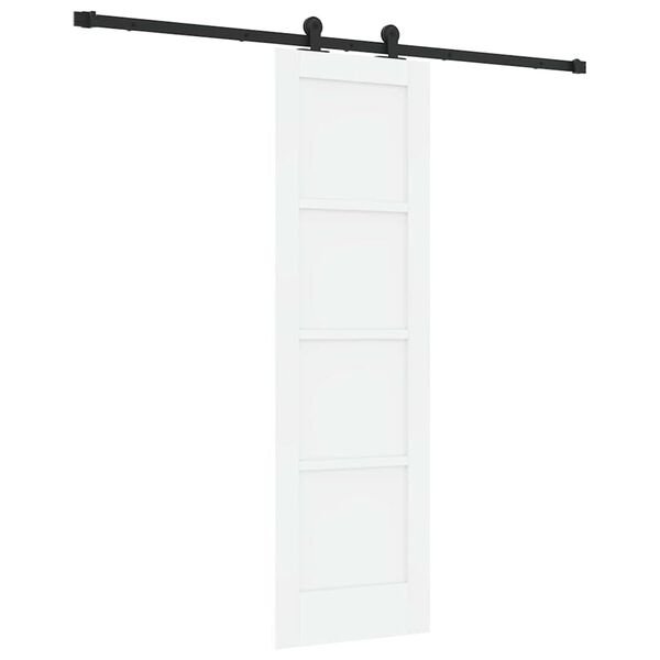 vidaXL Sliding Door White and Black 61 x 198.5 cm Solid Pine Wood