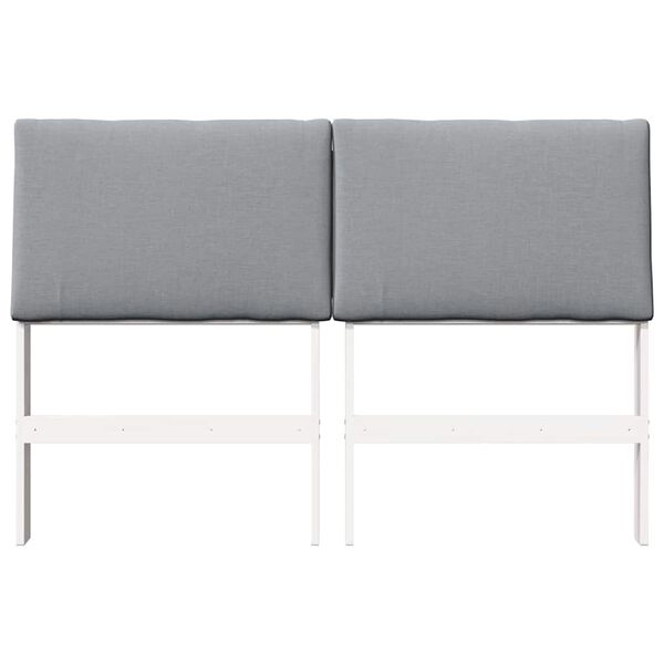 vidaXL Upholstered Headboard Light Grey 160 cm Solid Pine Wood