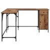 vidaXL Desk Old Wood 141 x 141 x 75 cm Engineered Wood