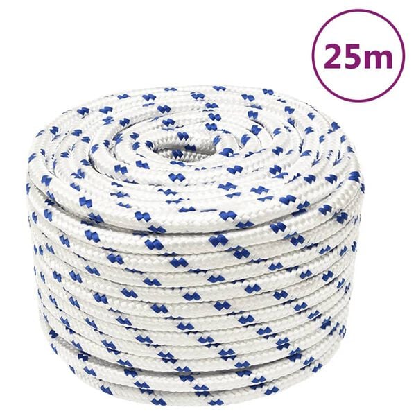 vidaXL Boat Rope White 14 mm 25 m Polypropylene