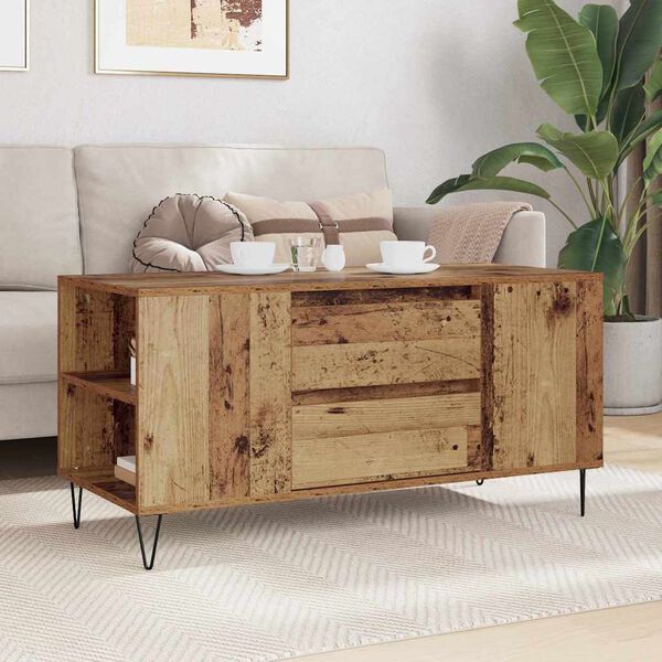 vidaXL Coffee Table Old Wood 102 x 44.5 x 50 cm Engineered Wood