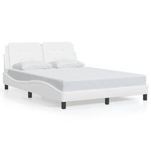 vidaXL Bed Frame without Mattress "Zadar" White 140x190 cm Faux Leather