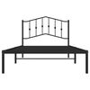 vidaXL Metal Bed Frame without Mattress with Headboard Black 107x203cm