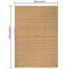 vidaXL Rug Rectangular Natural 180x250 cm Jute