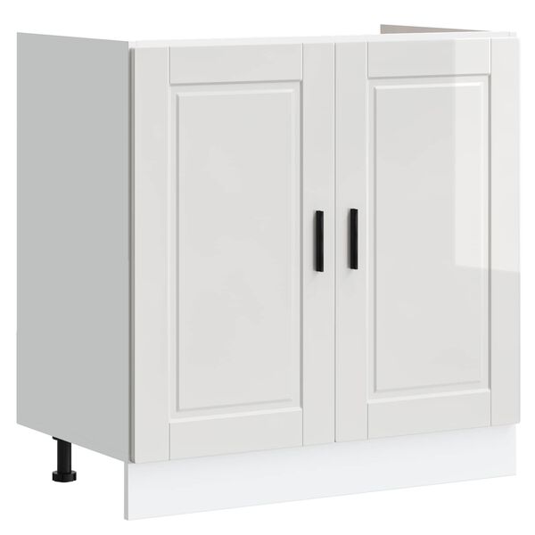 vidaXL Sink Base Cabinet with Door Porto 2 pcs White Engineered wood