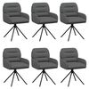 vidaXL Swivel Dining Chairs 6 pcs Faux Leather Grey 59 x 59.5 x 90 cm