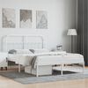vidaXL Metal Bed Frame without Mattress with Headboard White 140x200cm