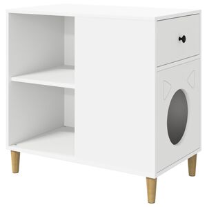 vidaXL Cat House White 72 x 42.5 x 70 cm Engineered Wood