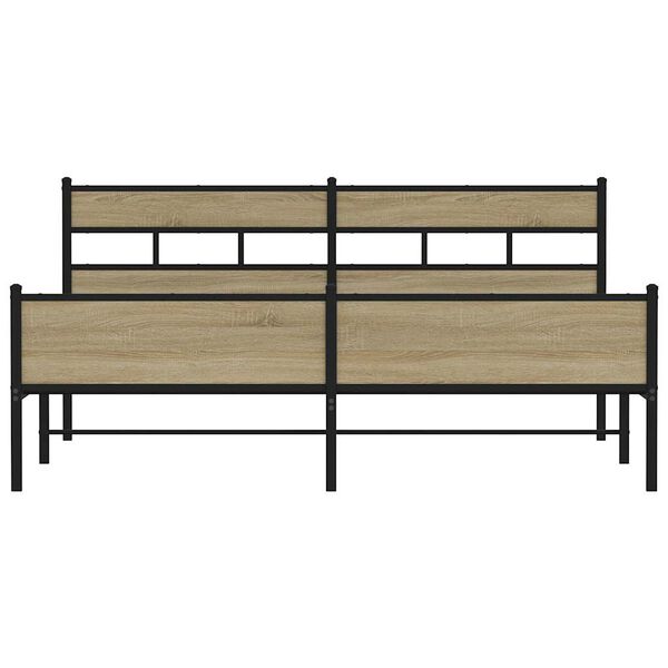 vidaXL Metal Bed Frame without Mattress Sonoma Oak 183x213 cm