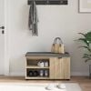 vidaXL Hall Bench with Cushion with Shelf Sonoma Oak 80 x 38 x 46 cm