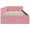 vidaXL Corner Bed Frame with Headboard Pink 80 cm x 200 cm Velvet