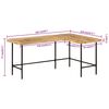 vidaXL Desk 165x110x77 cm Solid Wood Mango and Iron