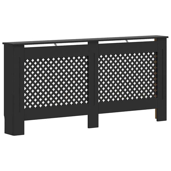 vidaXL Radiator Cover Black 172x19x81.5 cm MDF