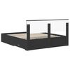 vidaXL Bed Frame with Headboard Black 160 x 200 cm Engineered Wood