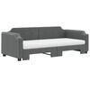 vidaXL Daybed with Trundle and Mattresses Dark Grey 90x190 cm Fabric