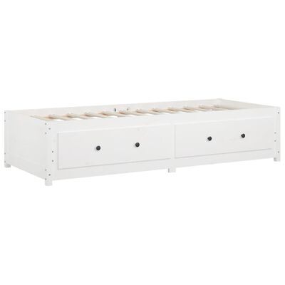 vidaXL Day Bed White 75x190 cm Small Single Solid Wood Pine