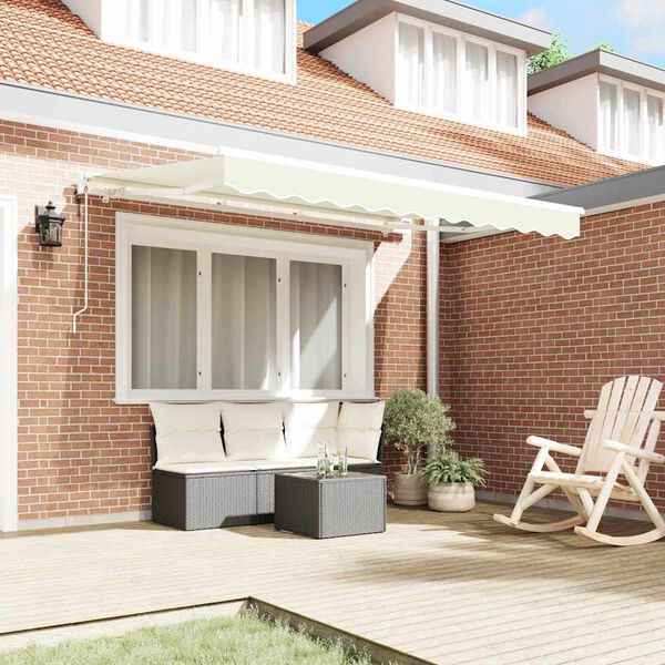 vidaXL Retractable Awning Cream 250 x 200 cm Polyester and Aluminium