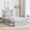 vidaXL Bed Frame Concrete Grey and Silver 75 x 190 cm Engineered Wood