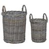 vidaXL Planter Basket with Storage 2 pcs Grey