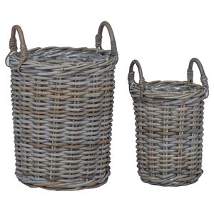 vidaXL Planter Basket with Storage 2 pcs Grey