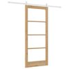 vidaXL Sliding Door Natural 86 x 198.5 cm Solid Pine Wood and Glass