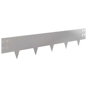 vidaXL Lawn Edging 10 pcs 100 x 20 cm Steel Silver