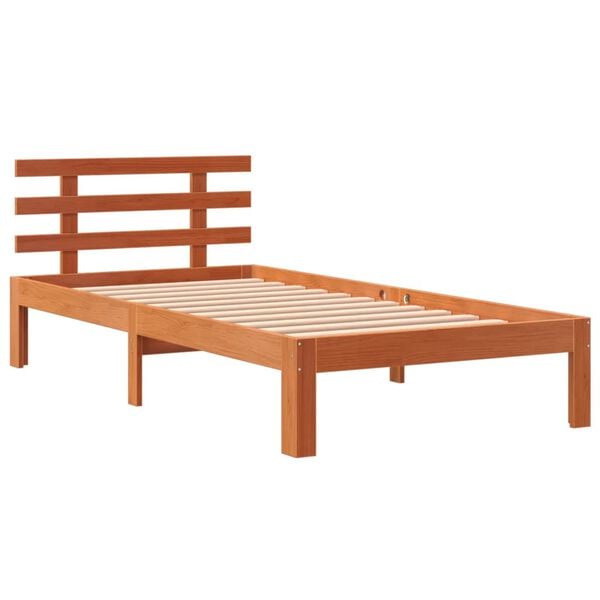 vidaXL Bed Frame without Mattress Wax Brown 100x200 cm Solid Wood Pine