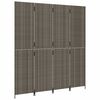 vidaXL Room Divider 4 Panels Grey Poly Rattan