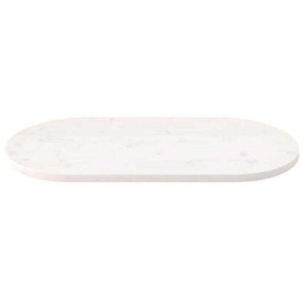 vidaXL Table Top White 90x45x2.5 cm Solid Wood Pine Oval