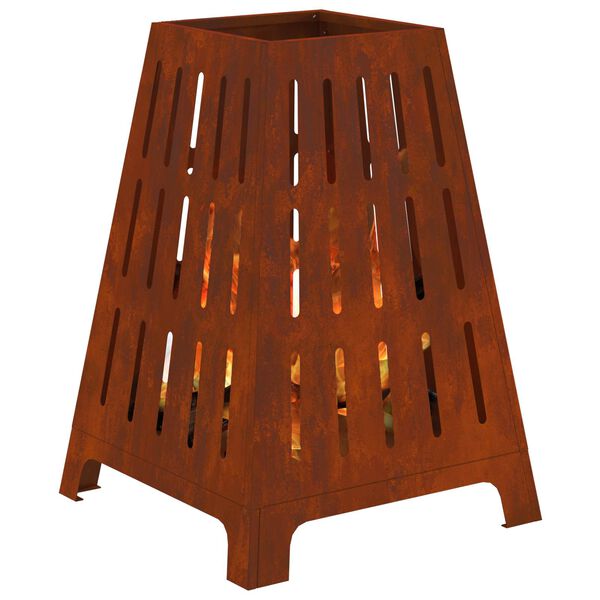 vidaXL Fire Pit Brown 50 x 50 x 70 cm Weathering Steel