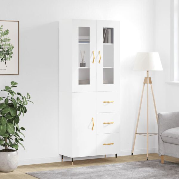 vidaXL Highboard White 69.5x34x180 cm Engineered Wood