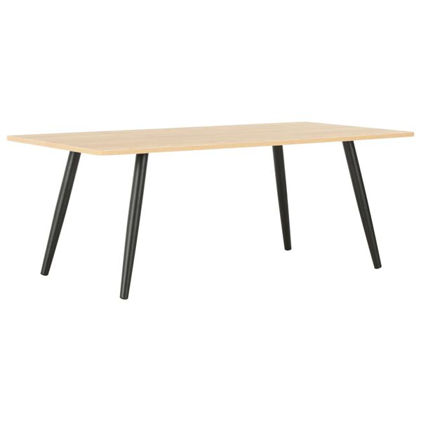 vidaXL Coffee Table Black and Oak 120x60x46 cm