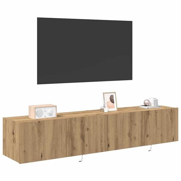 vidaXL TV Wall Cabinet Wall-mounted 2 pcs Artisan Oak 80 x 35 x 31 cm