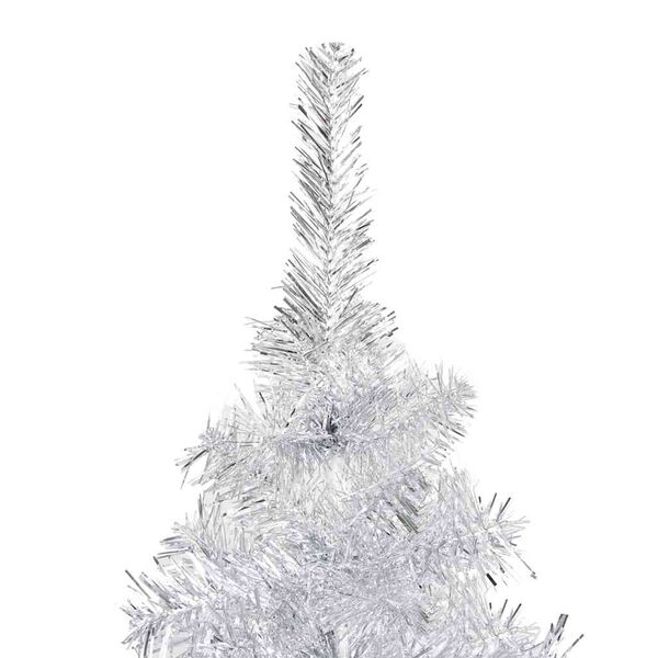 vidaXL Artificial Pre-lit Christmas Tree with Ball Set Silver 180 cm PET