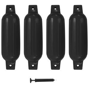 vidaXL Boat Fenders 4 pcs Black 41x11.5 cm PVC