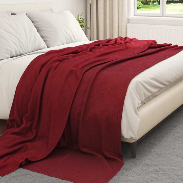 vidaXL Throw Blankets 24 pcs Bordeaux Red 270 x 240 cm Fleece