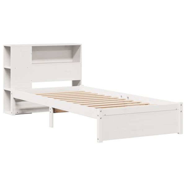 vidaXL Bookcase Bed without Mattress White 90x200cm Solid Wood Pine