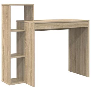 vidaXL Desk with Shelf Sonoma Oak 100 x 40 x 90 cm Engineered Wood