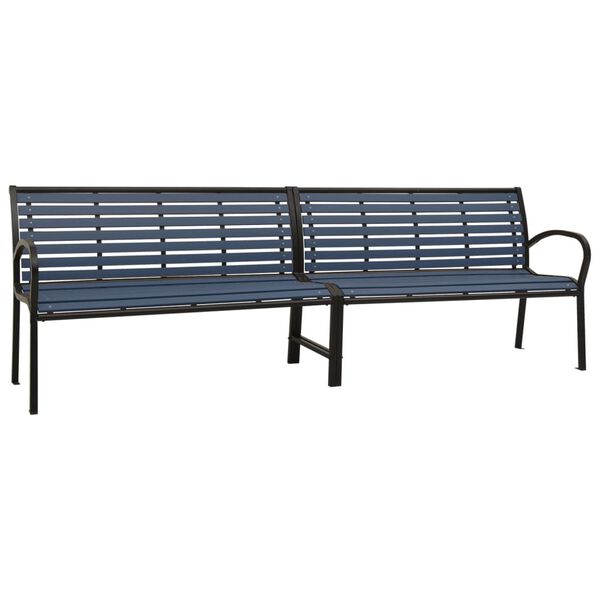 vidaXL Twin Garden Bench 251 cm Steel and WPC Black