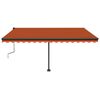 vidaXL Freestanding Manual Retractable Awning 450x350 cm Orange/Brown