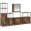 vidaXL Bathroom Furniture Set with Shelf 5 pcs Smoked Oak and Black