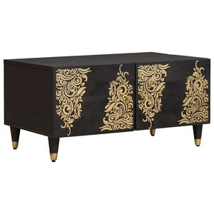 vidaXL Coffee Table Black 80 x 50 x 40 cm Solid Mango Wood