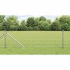 vidaXL Fence with Post Silver 0.6 x 25 m Steel