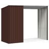 vidaXL Garden Firewood Shed Brown 245x98x159 cm Galvanised Steel