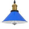 vidaXL Pendant Lamp Height Adjustable E27 Gloss Dark Blue Ø 22 cm Metal