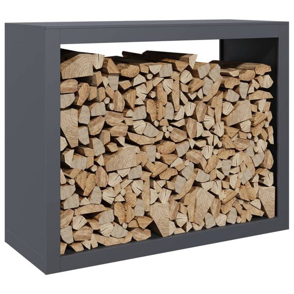vidaXL Firewood Rack Anthracite 100x40x80 cm Steel