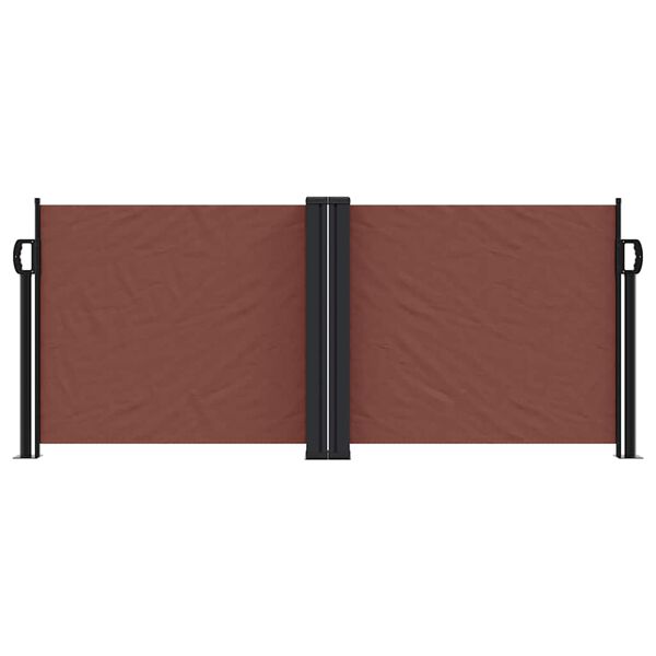 vidaXL Retractable Side Awning Brown 100x600 cm