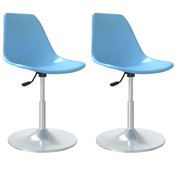 vidaXL Swivel Dining Chairs 2 pcs Blue PP