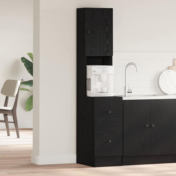 vidaXL Kitchen Sideboard with Drawer Black Oak 32 x 50 x 180 cm