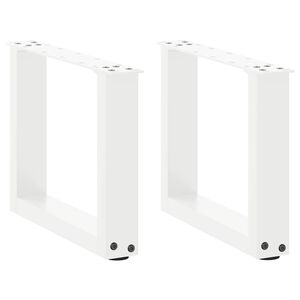 vidaXL Coffee Table Legs U-Shaped 2 pcs White 40x(30-31) cm Steel